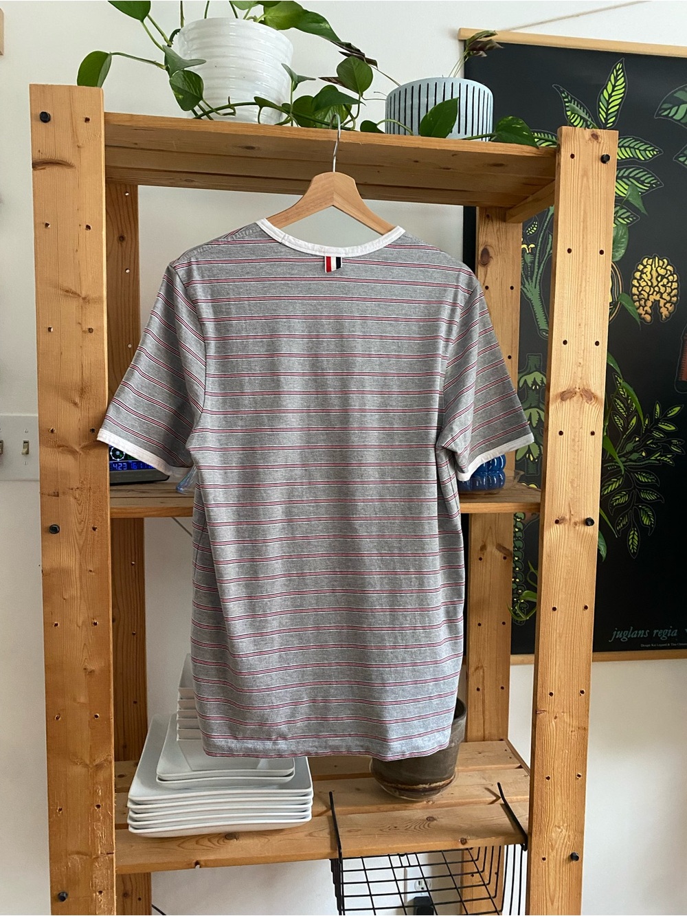 Thom Browne Striped Cotton-Jersey T-Shirt Gray Small - Picture 6 of 16